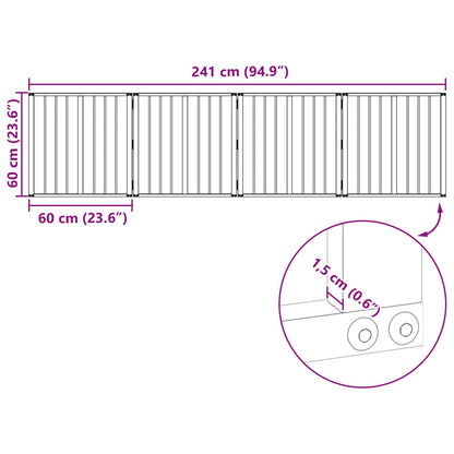 Hondenhek 4 pcs Zwart 60 x 60 cm Gegalvaniseerd staal