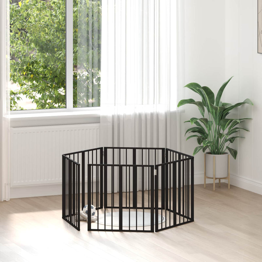 Hondenhek 6 pcs Zwart 60 x 60 cm Gegalvaniseerd staal