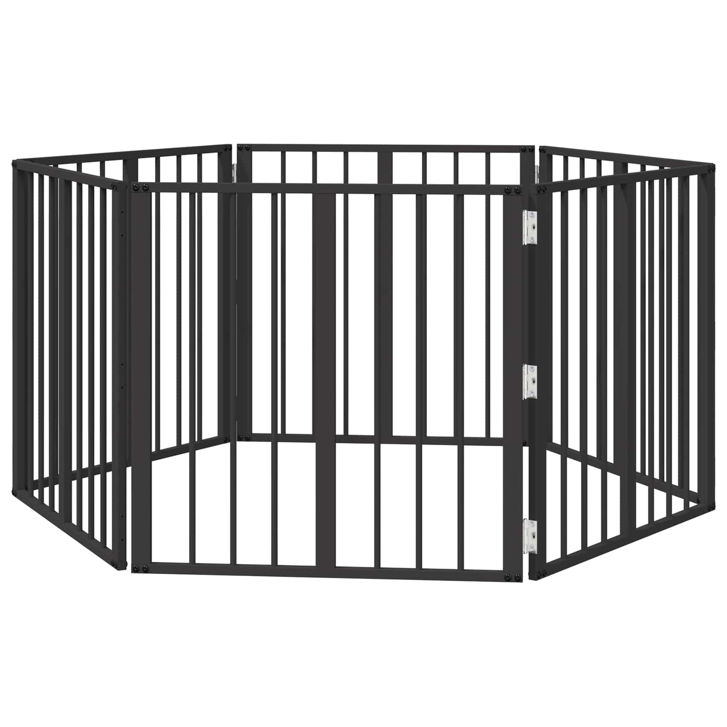Hondenhek 6 pcs Zwart 60 x 60 cm Gegalvaniseerd staal