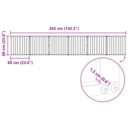 Hondenhek 6 pcs Zwart 60 x 60 cm Gegalvaniseerd staal