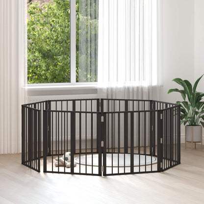 Hondenhek 8 pcs Zwart 60 x 60 cm Gegalvaniseerd staal