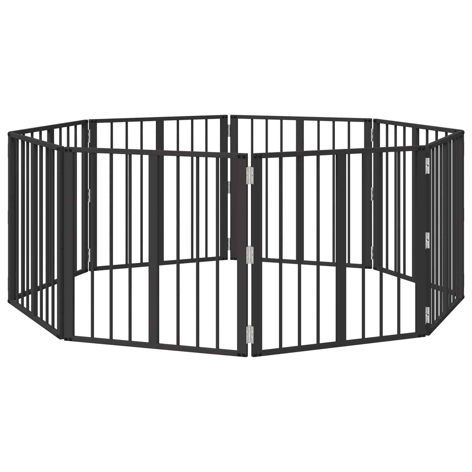 Hondenhek 8 pcs Zwart 60 x 60 cm Gegalvaniseerd staal