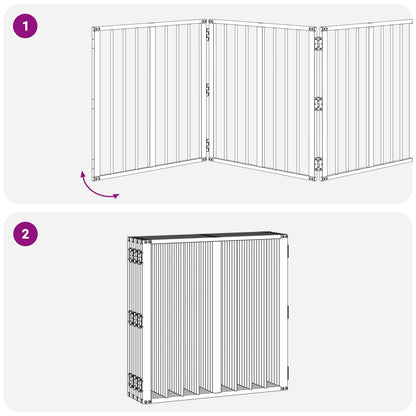 Hondenhek 8 pcs Zwart 60 x 60 cm Gegalvaniseerd staal
