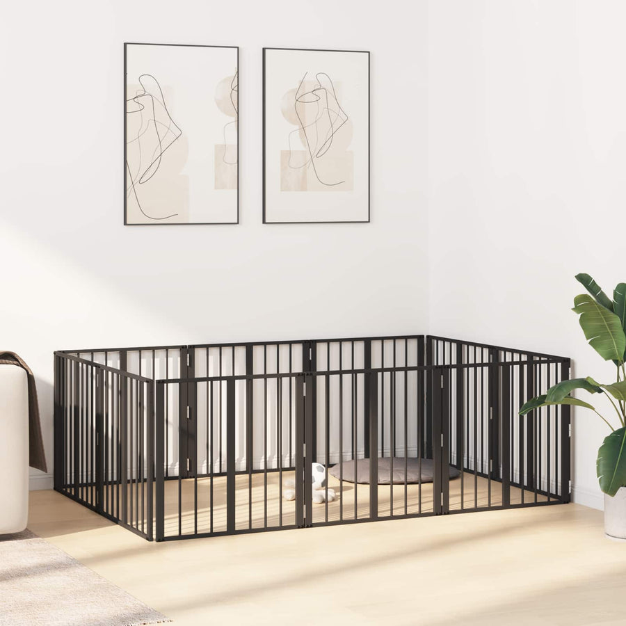 Hondenhek 10 pcs Zwart 60 x 60 cm Gegalvaniseerd staal