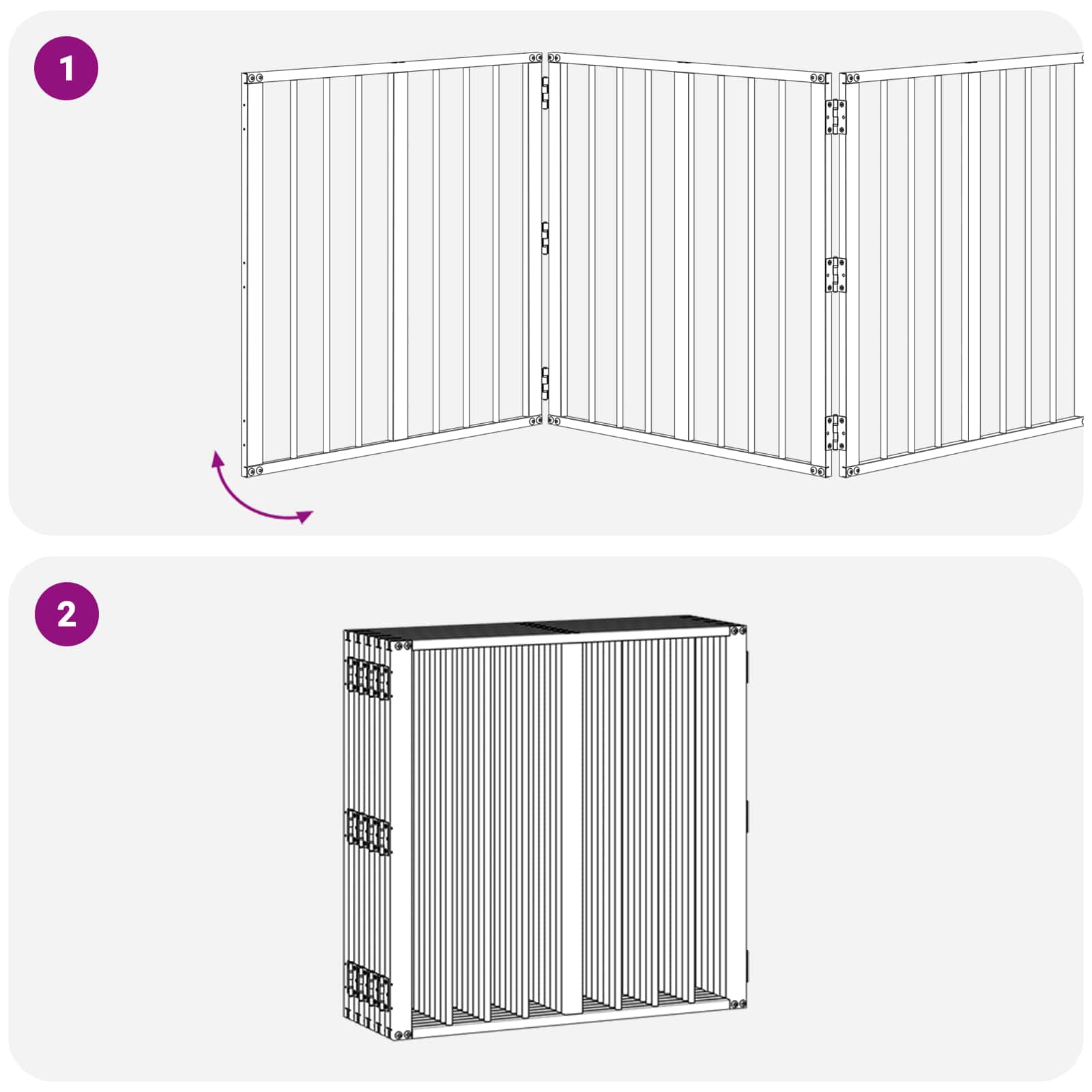 Hondenhek 10 pcs Zwart 60 x 60 cm Gegalvaniseerd staal