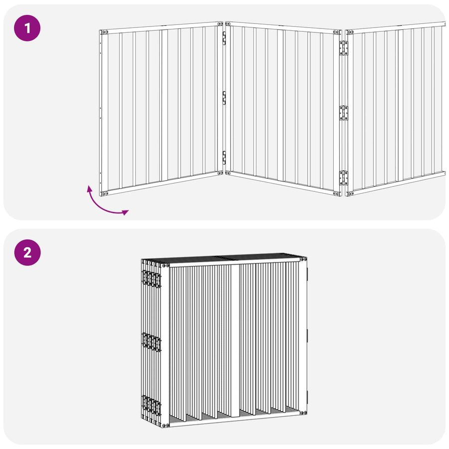 Hondenhek 10 pcs Zwart 60 x 60 cm Gegalvaniseerd staal