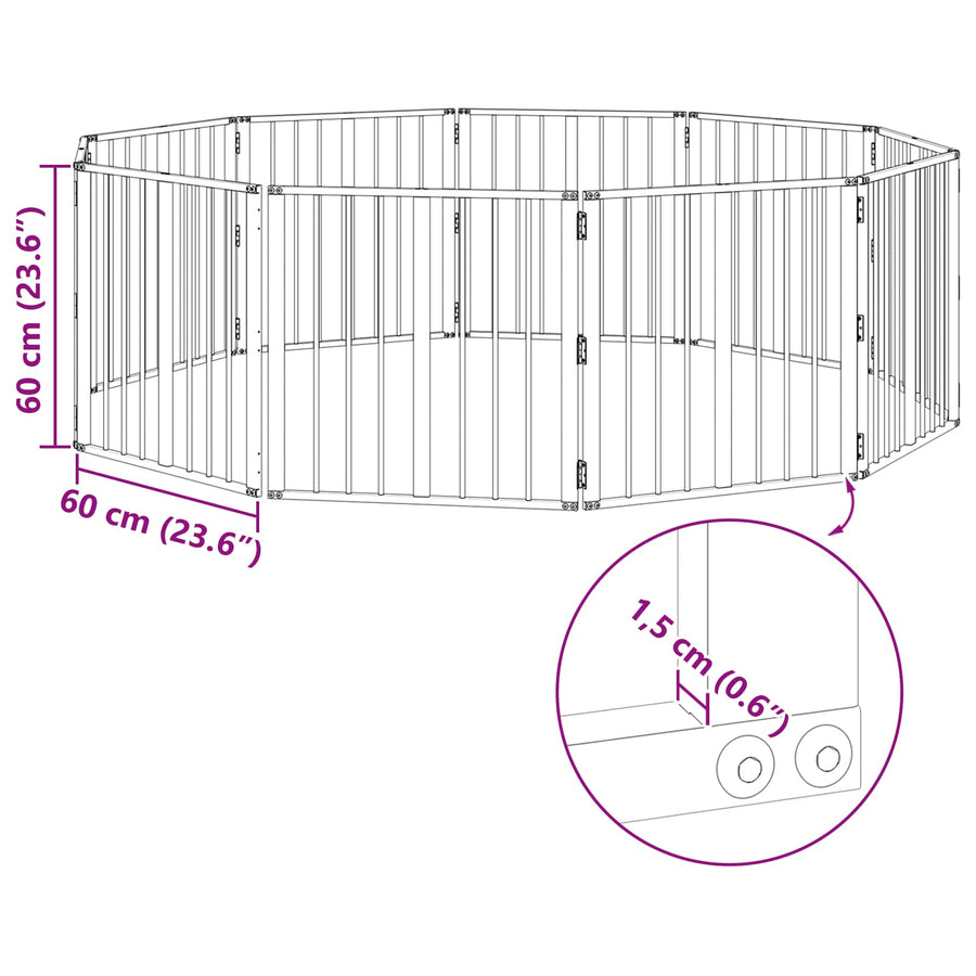Hondenhek 10 pcs Zwart 60 x 60 cm Gegalvaniseerd staal