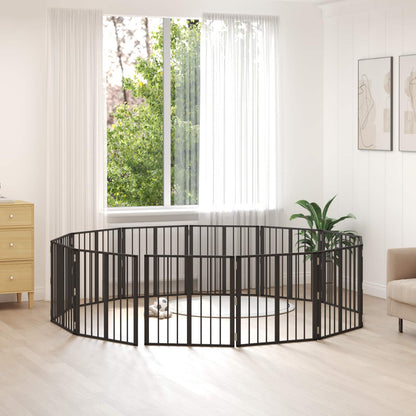 Hondenhek 12 pcs Zwart 60 x 60 cm Gegalvaniseerd staal