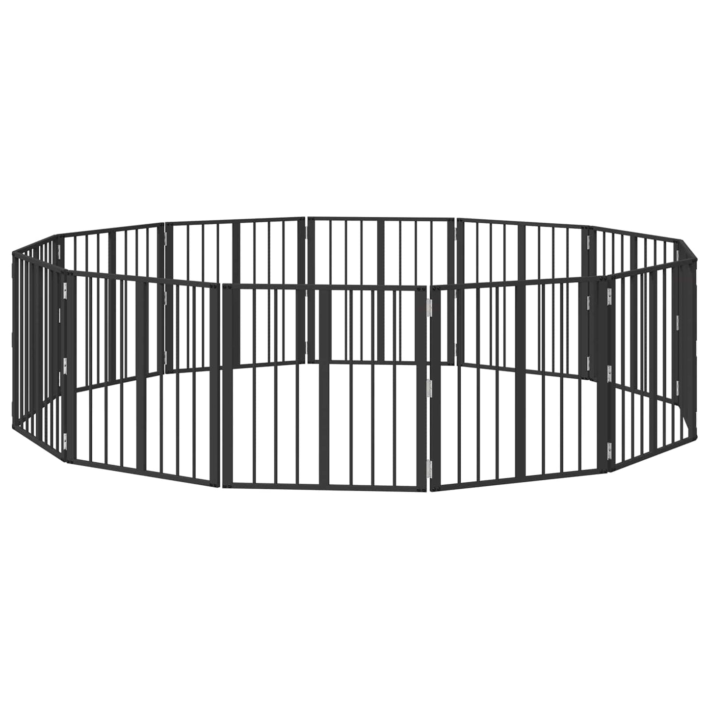Hondenhek 12 pcs Zwart 60 x 60 cm Gegalvaniseerd staal