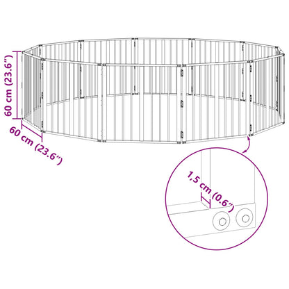 Hondenhek 12 pcs Zwart 60 x 60 cm Gegalvaniseerd staal