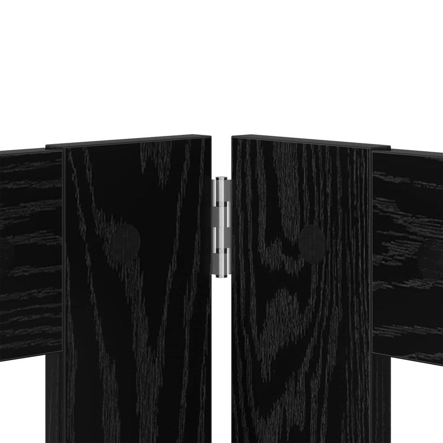 Hondenhekje met standaards 2 pcs Zwart eiken 100 x 100 cm