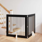 Dog gate with stands 2 pcs Black oak 100 x 100 cm