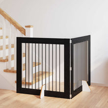 Hondenhekje met standaards 2 pcs Zwart eiken 100 x 100 cm