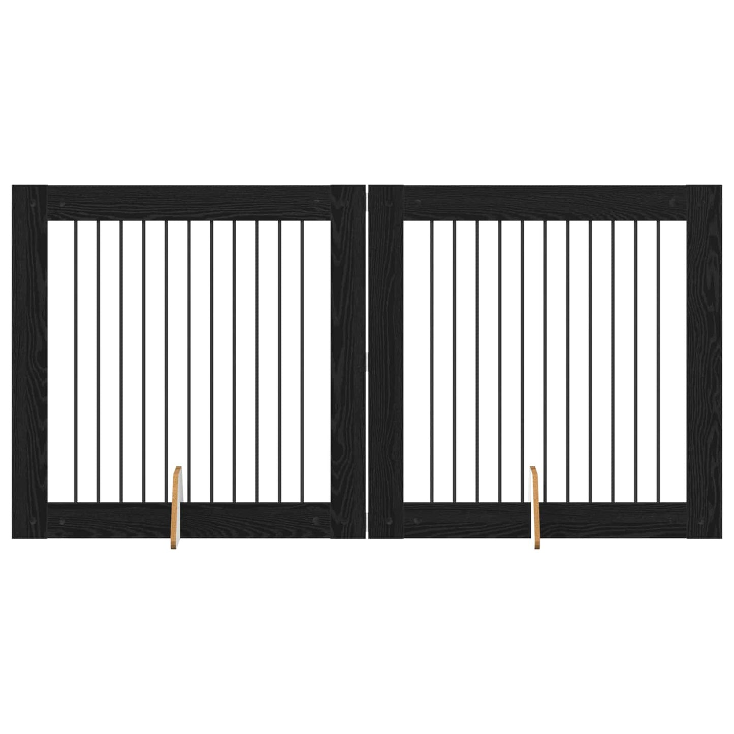 Hondenhekje met standaards 2 pcs Zwart eiken 100 x 100 cm