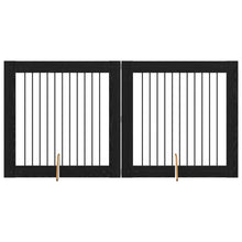 Hondenhekje met standaards 2 pcs Zwart eiken 100 x 100 cm