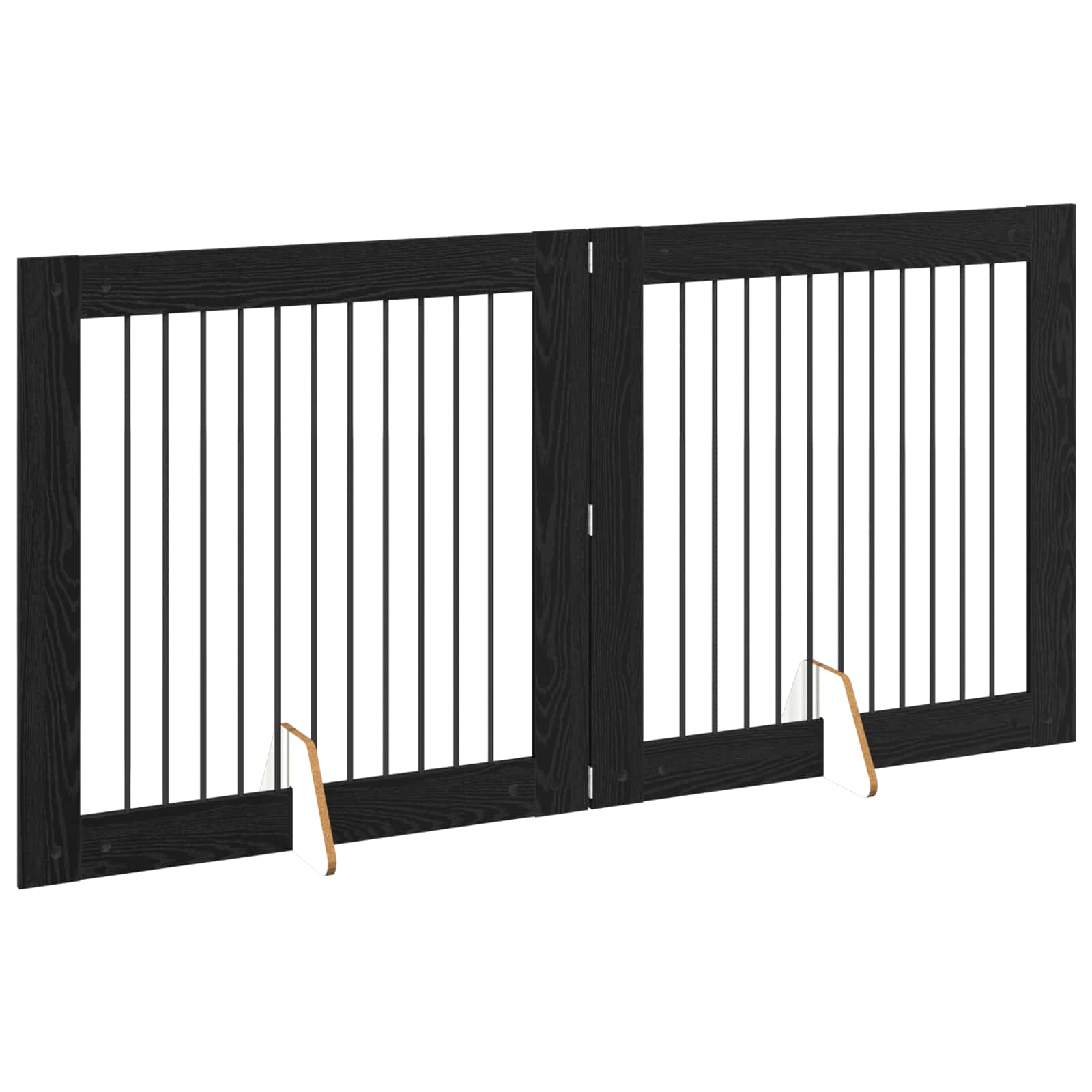 Hondenhekje met standaards 2 pcs Zwart eiken 100 x 100 cm