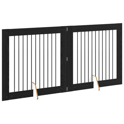 Hondenhekje met standaards 2 pcs Zwart eiken 100 x 100 cm