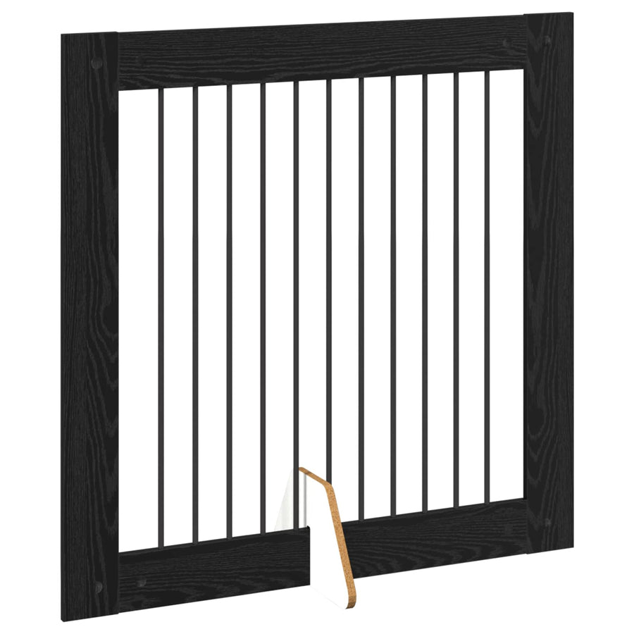 Hondenhekje met standaards 2 pcs Zwart eiken 100 x 100 cm