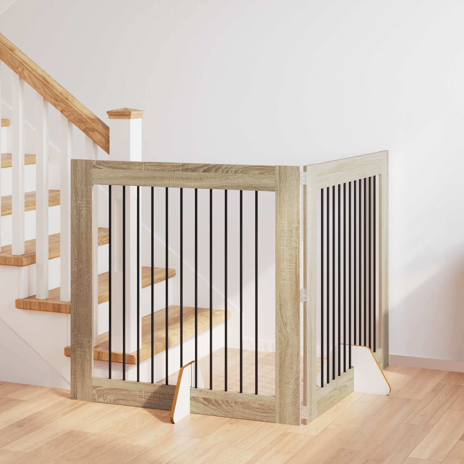 Hondenhekje met standaards 2 pcs Sonoma Eiken 100 x 100 cm