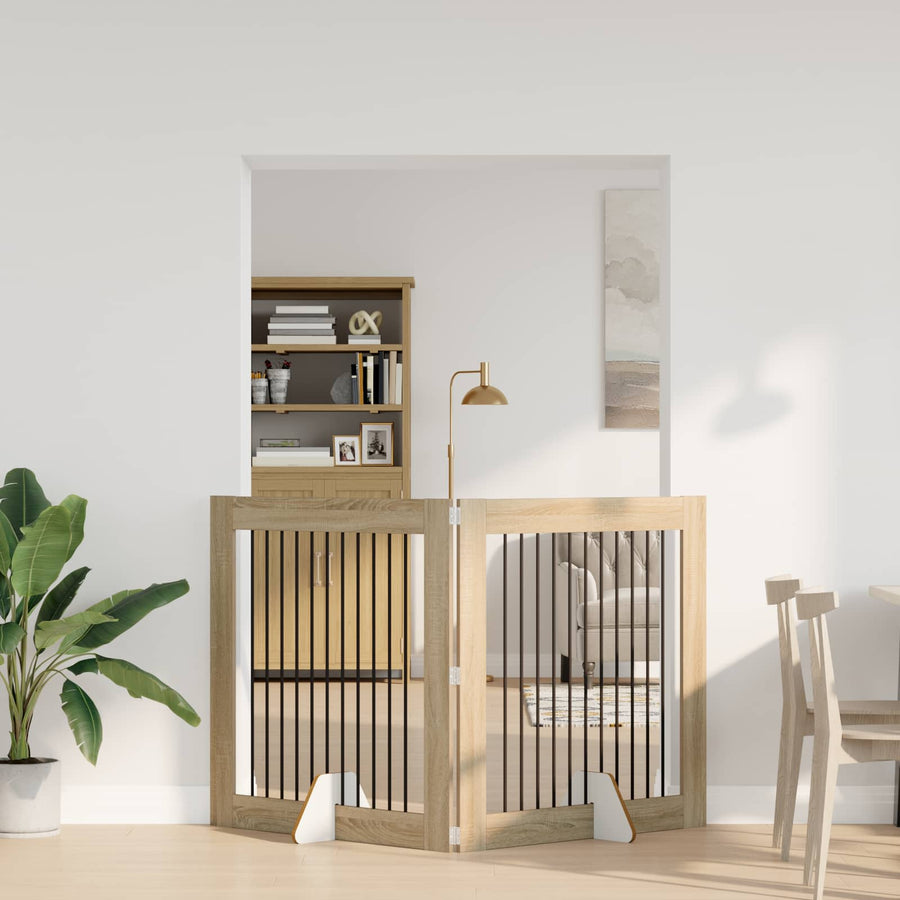 Hondenhekje met standaards 2 pcs Sonoma Eiken 100 x 100 cm