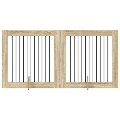 Hondenhekje met standaards 2 pcs Sonoma Eiken 100 x 100 cm