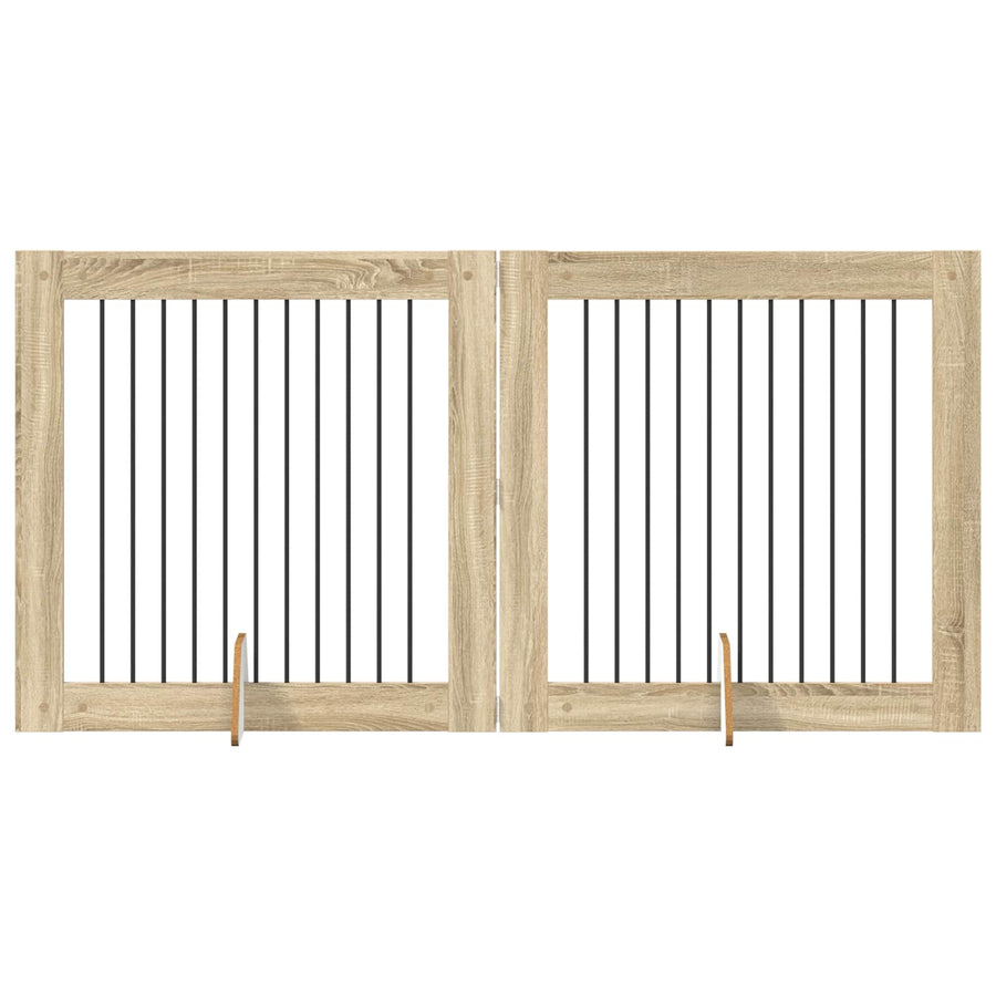 Hondenhekje met standaards 2 pcs Sonoma Eiken 100 x 100 cm