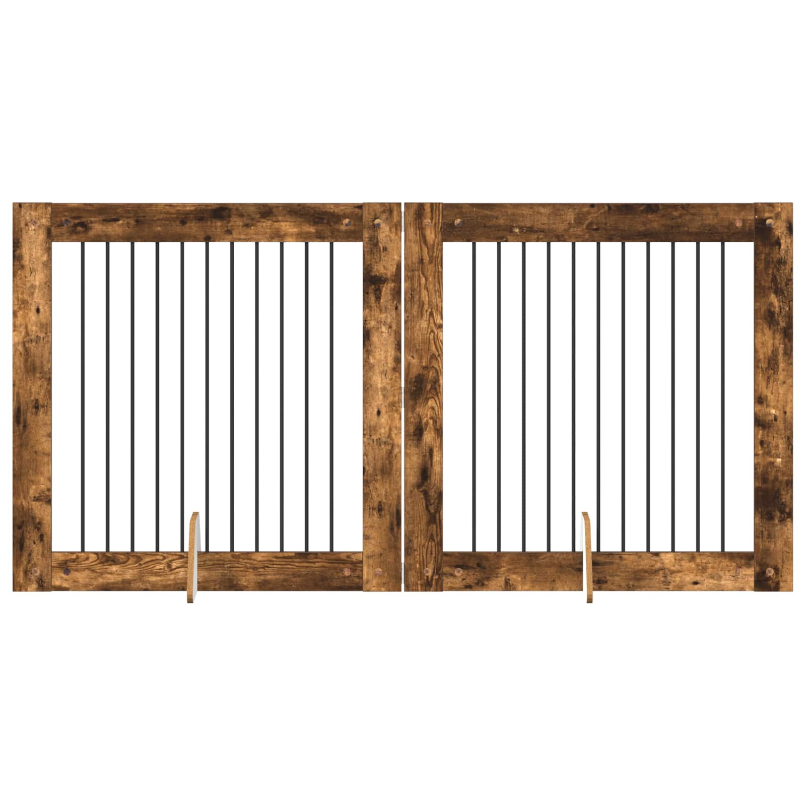 Hondenhekje met standaards 2 pcs Gerookt eiken 100 x 100 cm