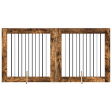 Hondenhekje met standaards 2 pcs Gerookt eiken 100 x 100 cm