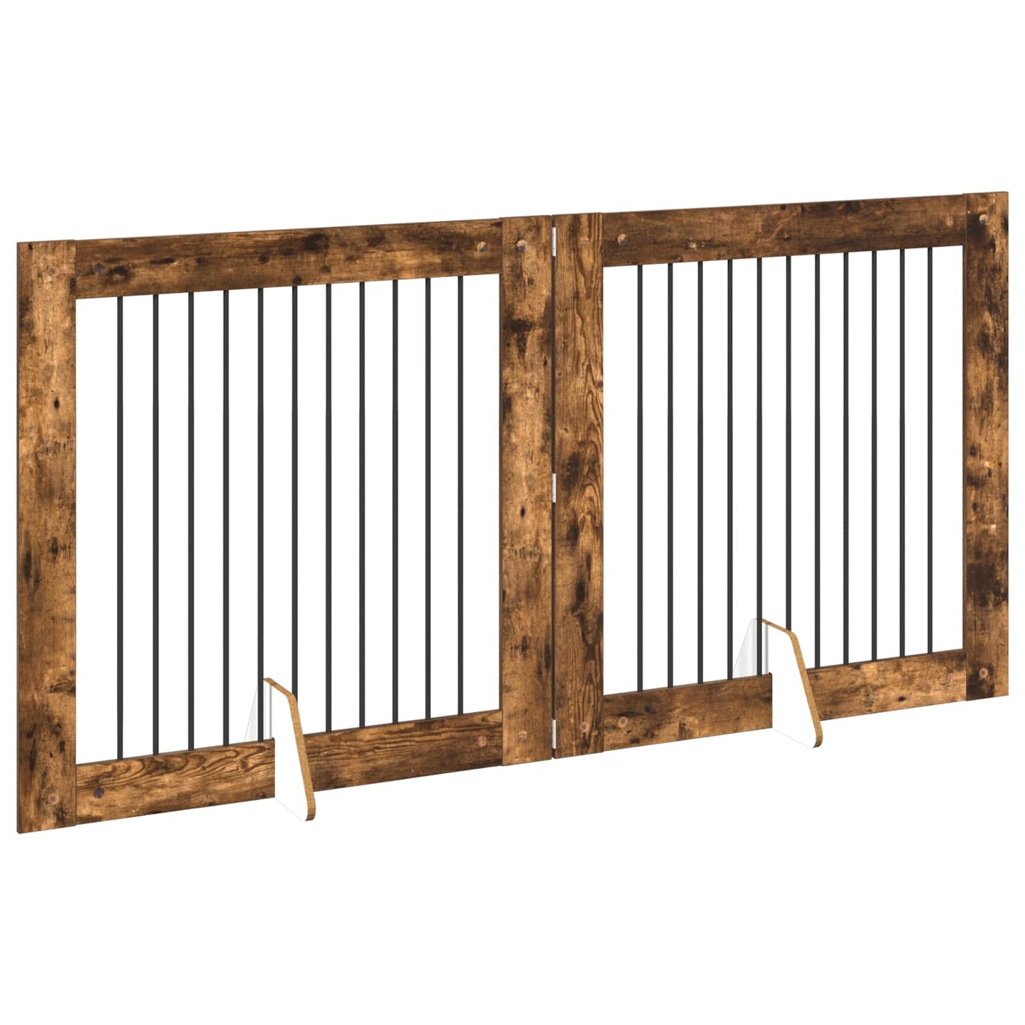 Hondenhekje met standaards 2 pcs Gerookt eiken 100 x 100 cm