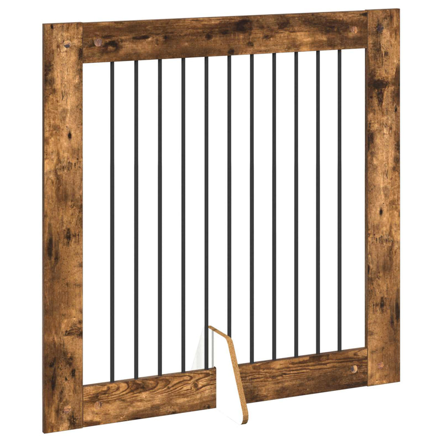 Hondenhekje met standaards 2 pcs Gerookt eiken 100 x 100 cm