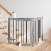 Hondenren 2 stuks 200.5x34x100 cm grijs