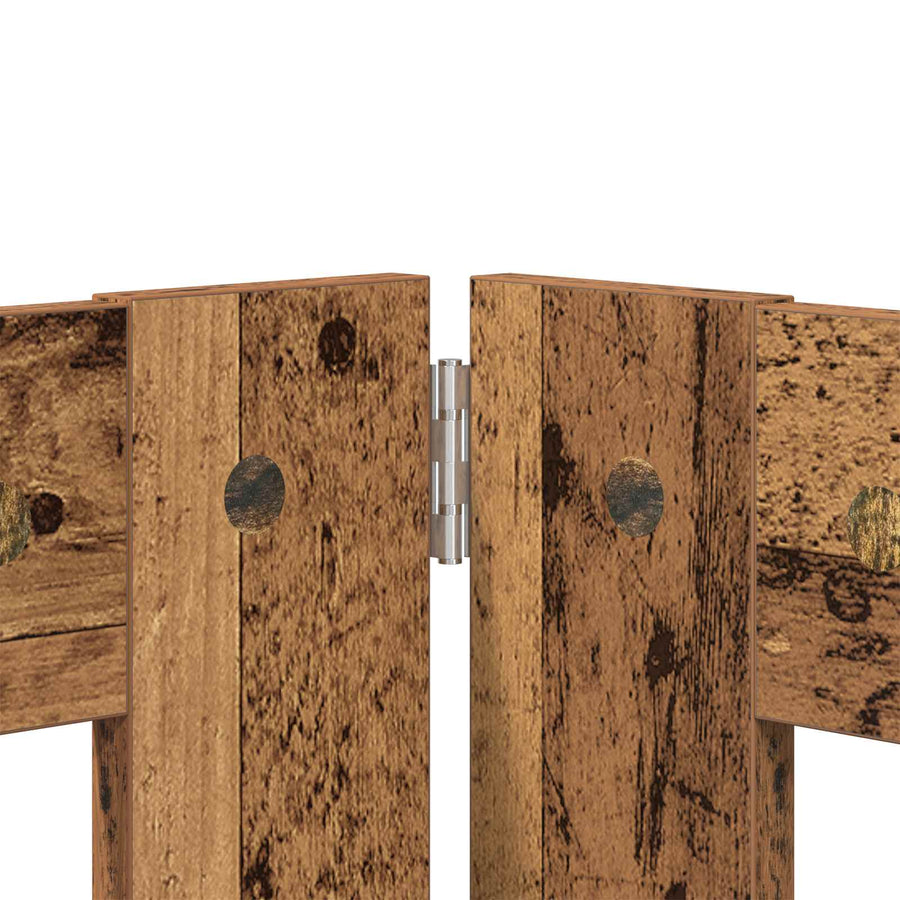 Hondenhekje met standaards 2 pcs Oud hout 100 x 100 cm
