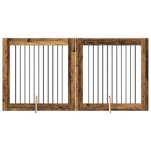 Hondenhekje met standaards 2 pcs Oud hout 100 x 100 cm