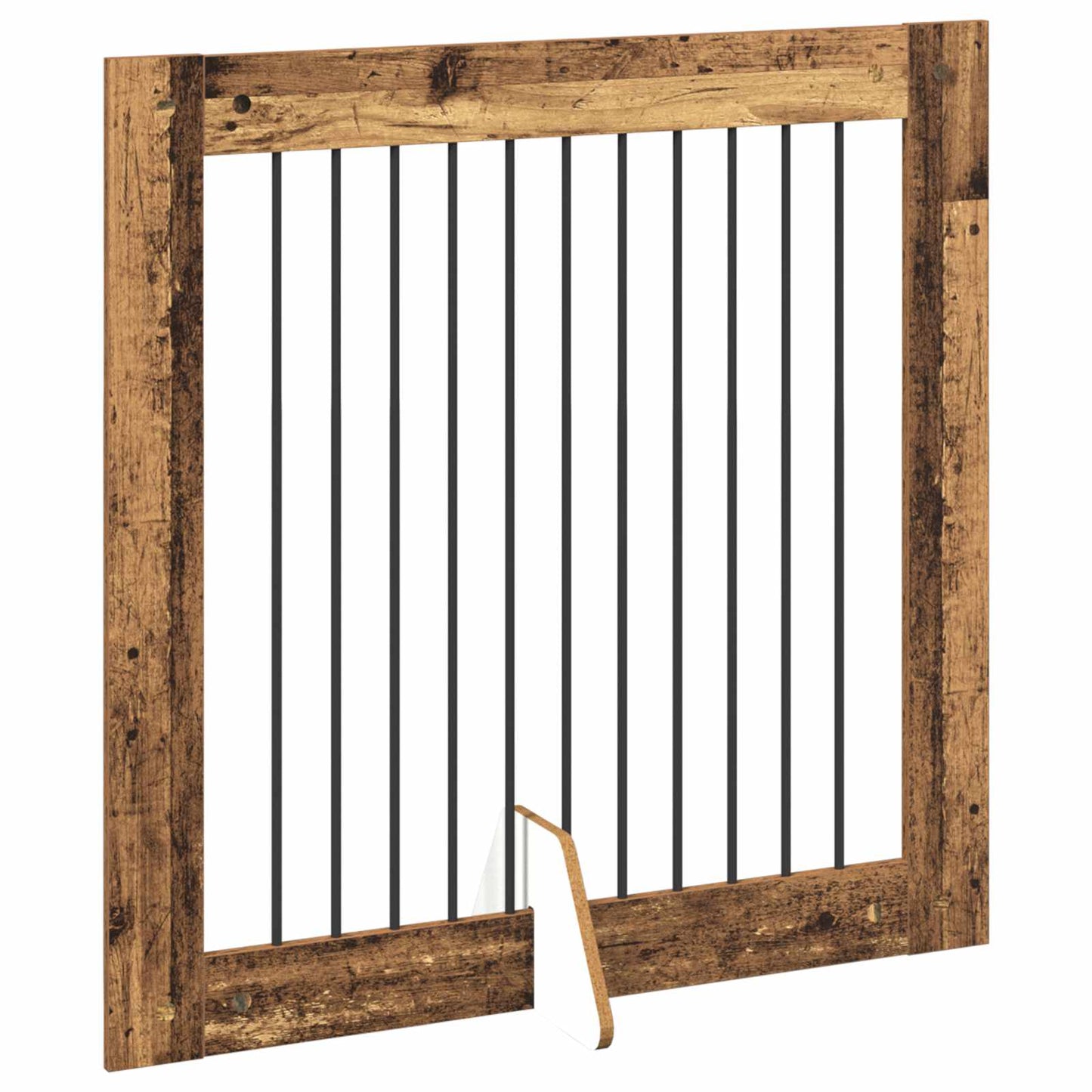 Hondenhekje met standaards 2 pcs Oud hout 100 x 100 cm