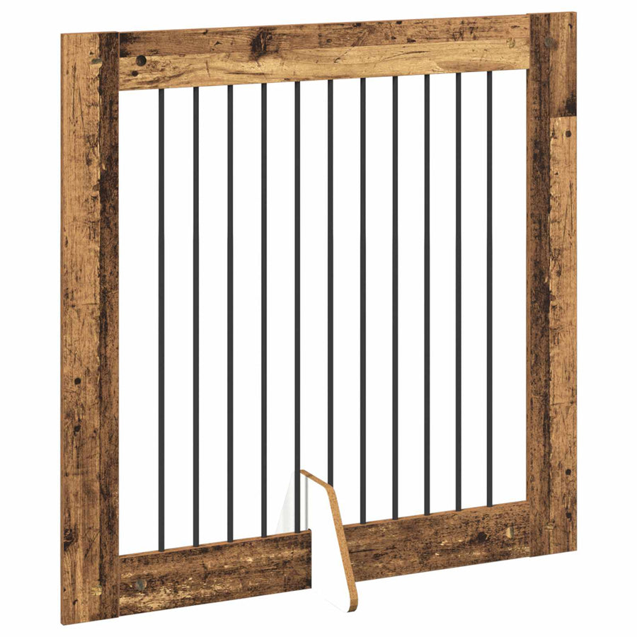 Hondenhekje met standaards 2 pcs Oud hout 100 x 100 cm