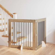 Hondenhekje met standaards 2 pcs Artisanaal eiken 100 x 100 cm