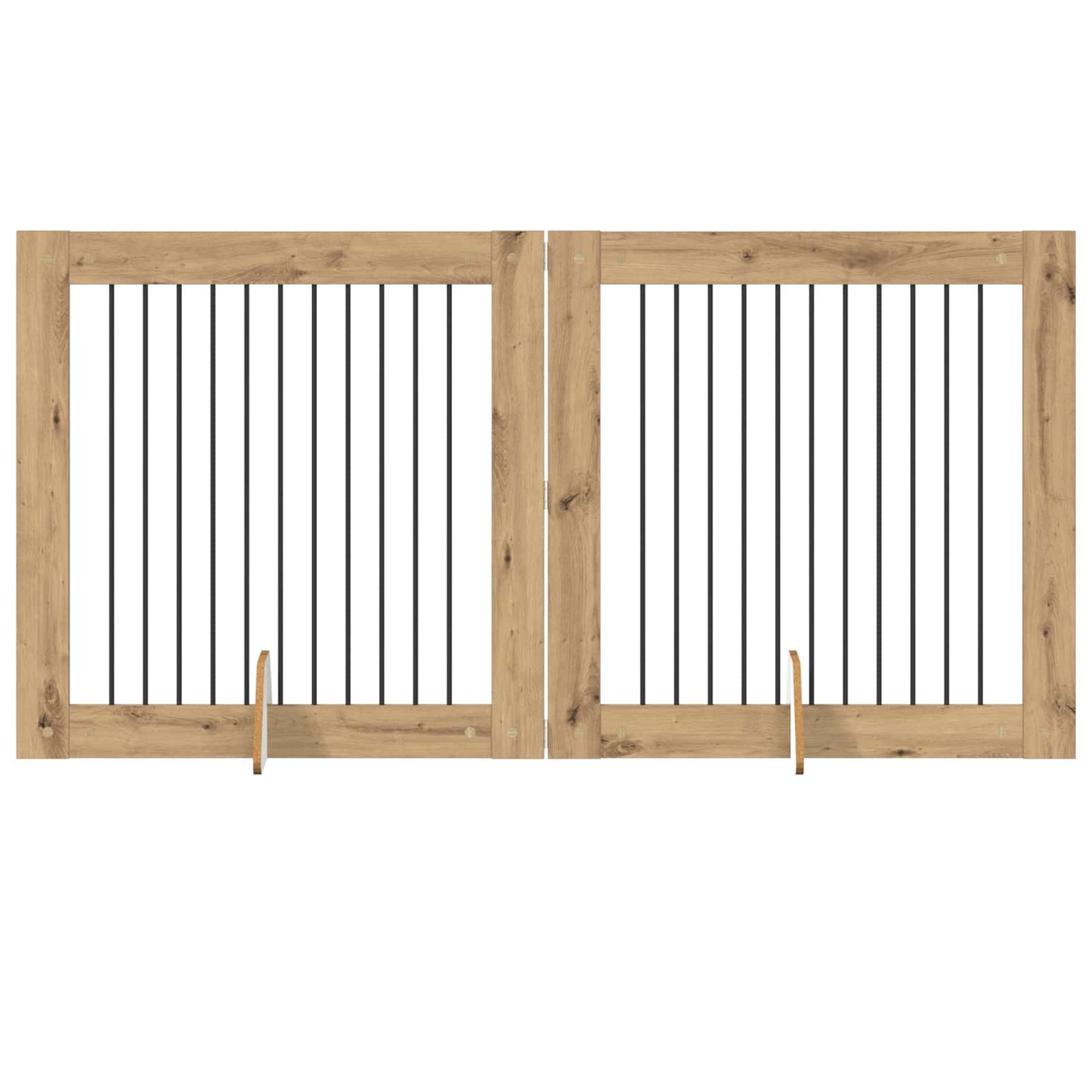 Hondenhekje met standaards 2 pcs Artisanaal eiken 100 x 100 cm