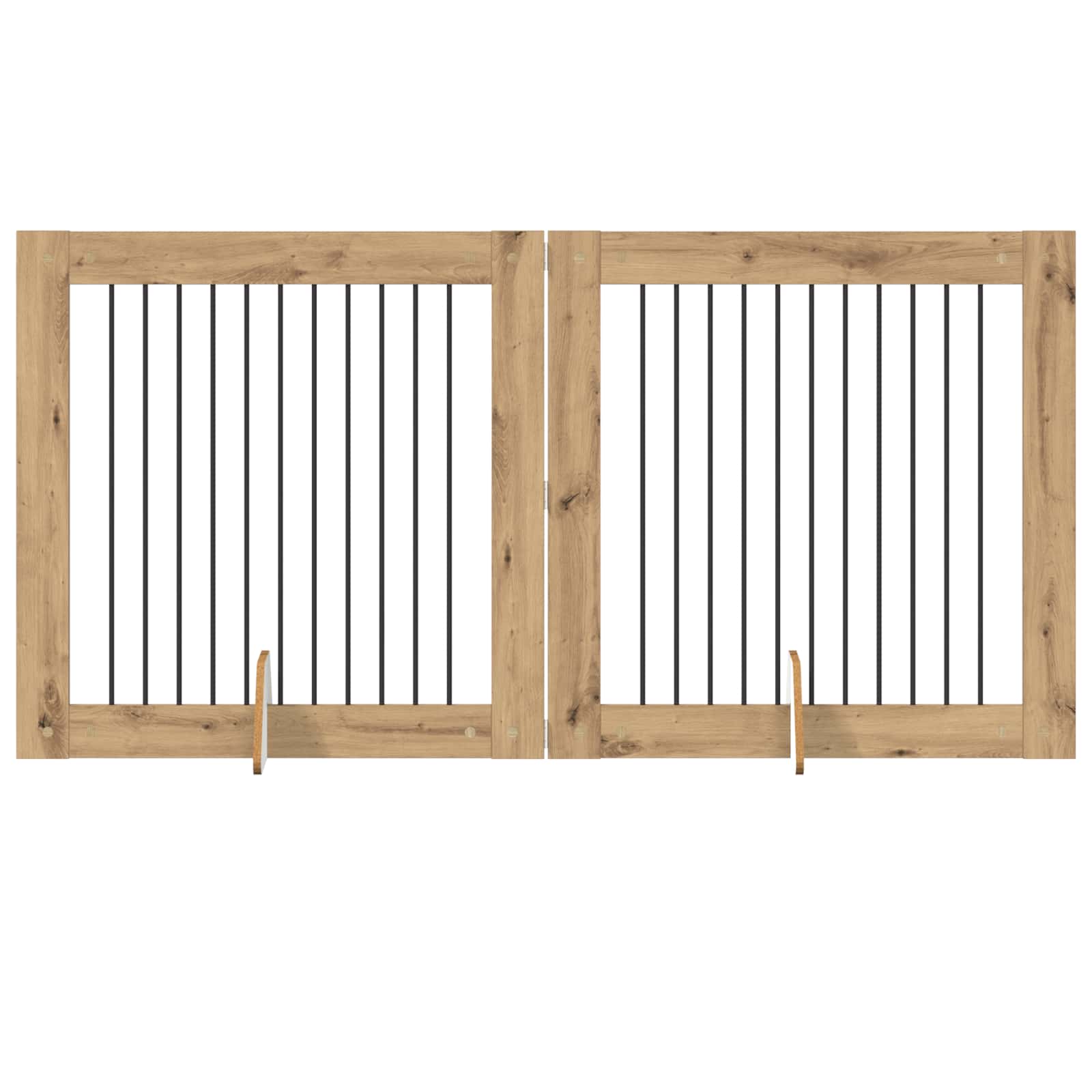 Hondenhekje met standaards 2 pcs Artisanaal eiken 100 x 100 cm