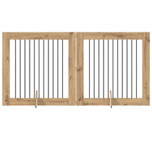 Hondenhekje met standaards 2 pcs Artisanaal eiken 100 x 100 cm