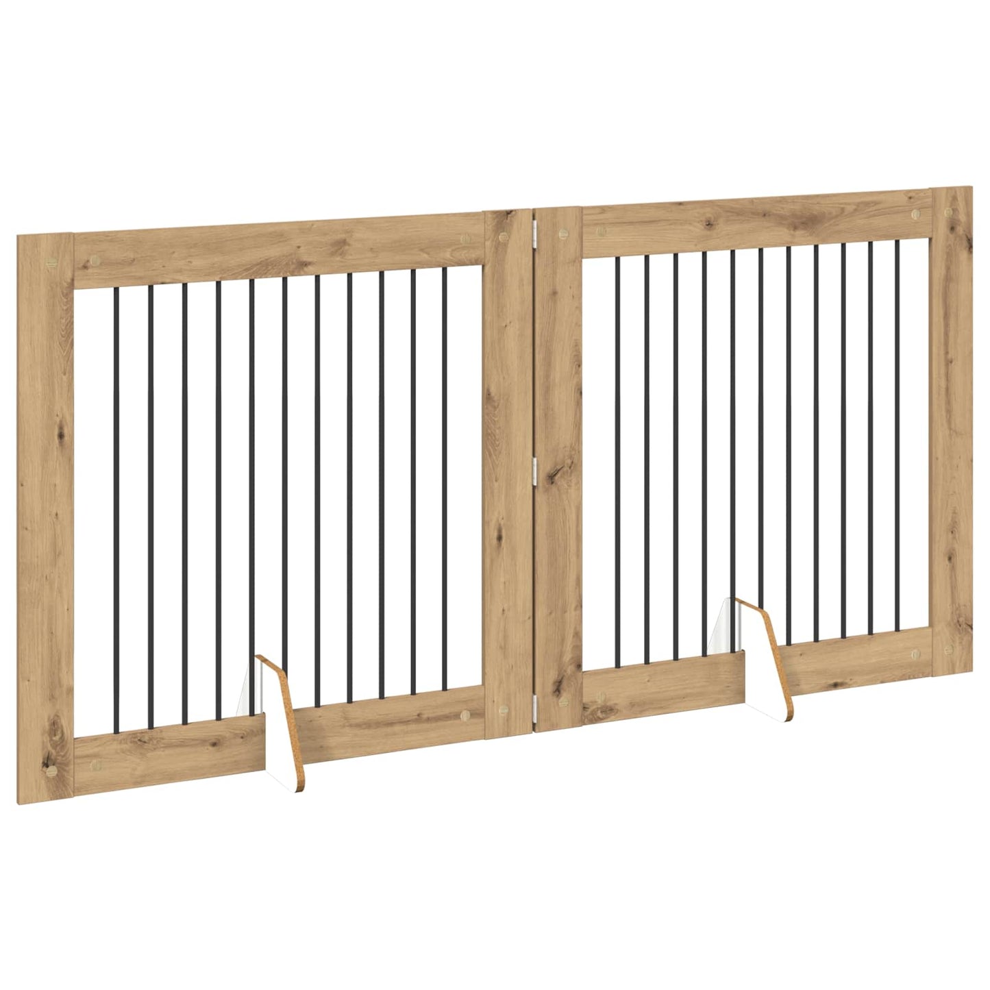 Hondenhekje met standaards 2 pcs Artisanaal eiken 100 x 100 cm