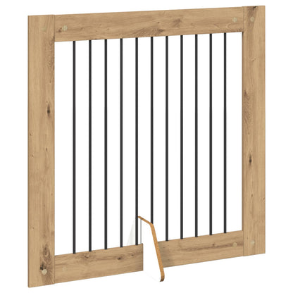 Hondenhekje met standaards 2 pcs Artisanaal eiken 100 x 100 cm