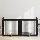 Pet Gate with Stands 4 pcs Black oak 100 x 100 cm