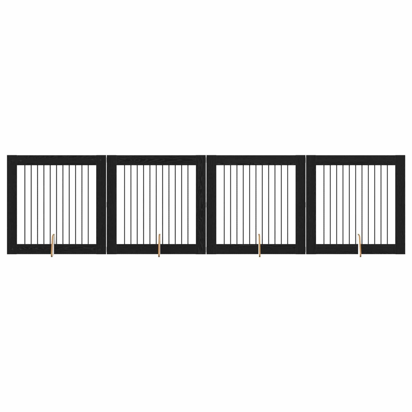 Hondenhekje met standaards 4 pcs Zwart eiken 100 x 100 cm