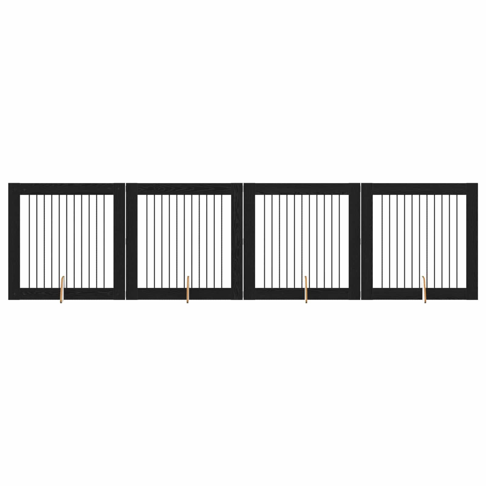 Hondenhekje met standaards 4 pcs Zwart eiken 100 x 100 cm