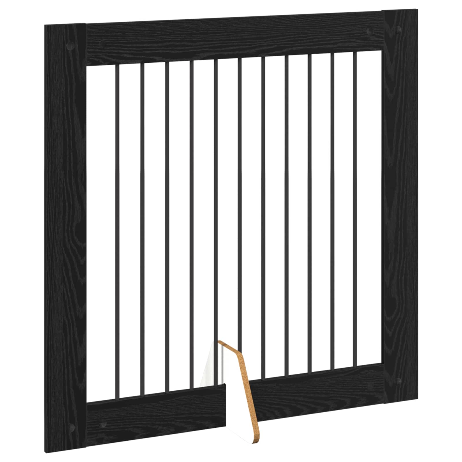 Hondenhekje met standaards 4 pcs Zwart eiken 100 x 100 cm