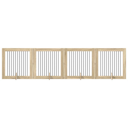 Hondenhekje met standaards 4 pcs Sonoma Eiken 100 x 100 cm
