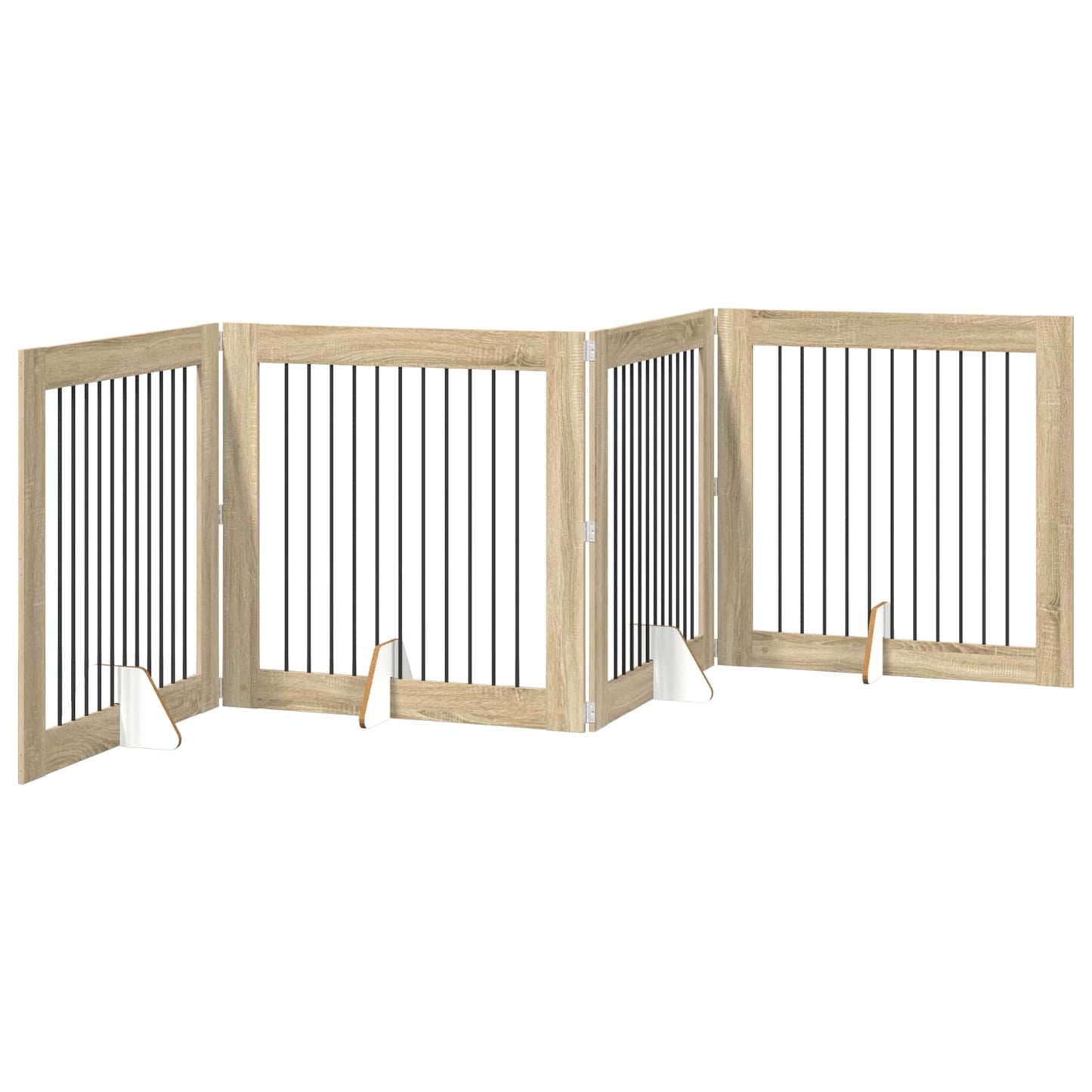 Hondenhekje met standaards 4 pcs Sonoma Eiken 100 x 100 cm