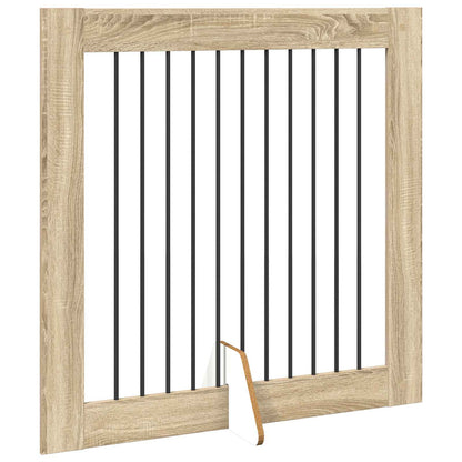 Hondenhekje met standaards 4 pcs Sonoma Eiken 100 x 100 cm