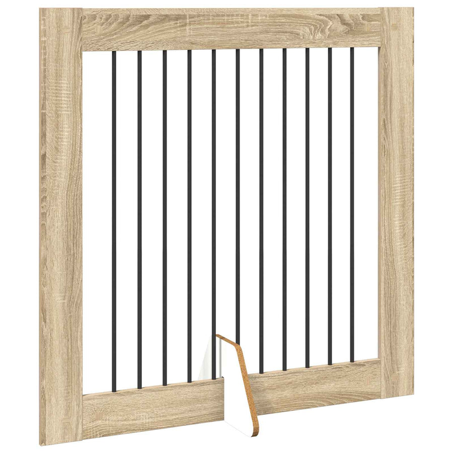 Hondenhekje met standaards 4 pcs Sonoma Eiken 100 x 100 cm
