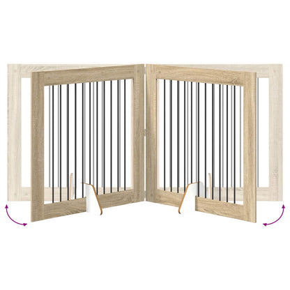 Hondenhekje met standaards 4 pcs Sonoma Eiken 100 x 100 cm